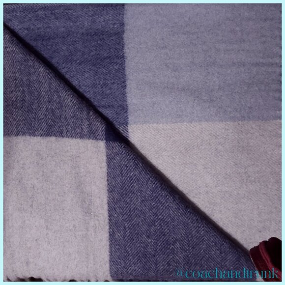 SCOTTISH IMPORT THROW BLANKET Tartan Check Shades of Blue & Grey NWT - Picture 10 of 13